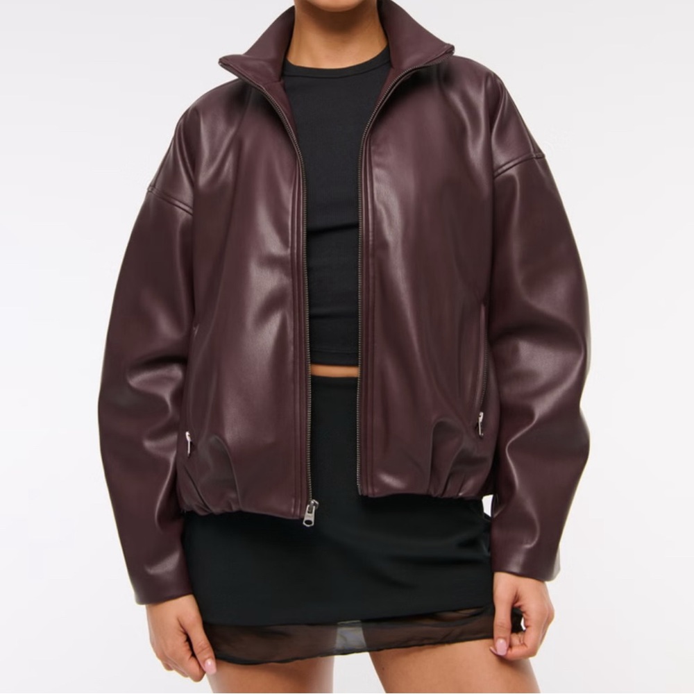 Women's Leather Bomber Jacket
